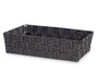 KIPIT Cesta de tela rectangular negra sin asas