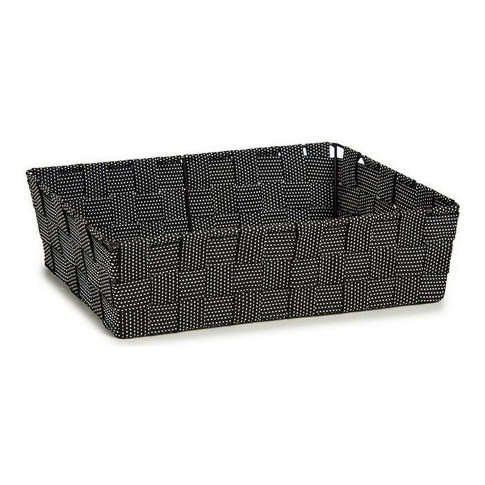 KIPIT Cesta de tela rectangular negra sin asas KIPIT Cesta de tela rectangular negra sin asas