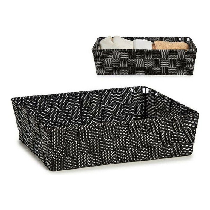KIPIT Cesta de tela rectangular negra sin asas KIPIT Cesta de tela rectangular negra sin asas