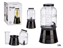 VIVALTO Jarra con Soporte y Enfriador 3800 ml Negro 20x37.5x20 cm (Set de 6)