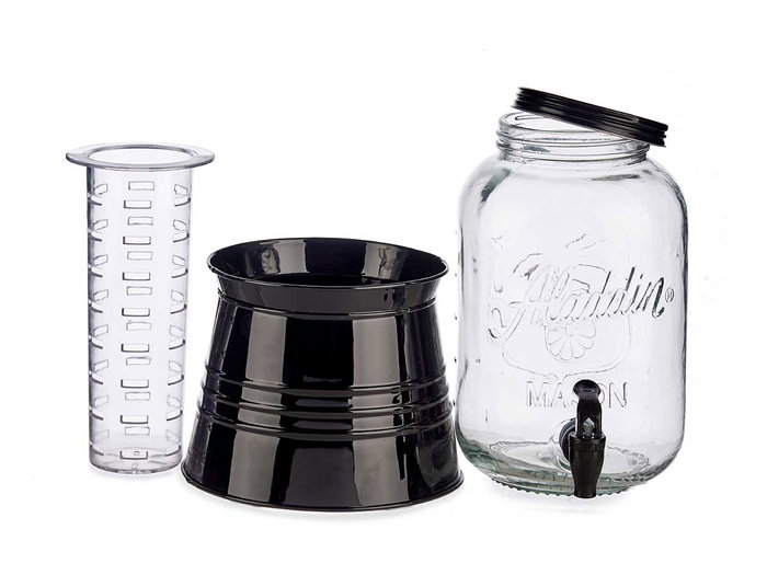VIVALTO Jarra con Soporte y Enfriador 3800 ml Negro 20x37.5x20 cm (Set de 6)