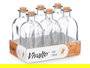 Vivalto Frasca Vidrio 750 ml con Tapón de Corcho - Dimensiones: 8 cm (Ancho) x 21 cm (Alto) x 8 cm (Largo) (Set de 24)