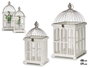 GIFTDECOR Set de 2 Jaulas de Madera Blanca Cuadrada