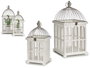 Giftdecor Set 2 Jaulas Madera Blanca Cuadrada 30x30x59 cm