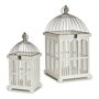 GIFTDECOR Set de 2 Jaulas de Madera Blanca Cuadrada