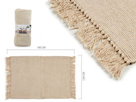 Giftdecor Alfombra De Algodon Natural 120 x 180 cm Beige (Set de 6)