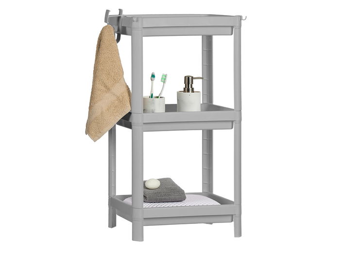 Berilo Estanteria Plastico Gris 3 Baldas 70.5 cm (Set de 8)