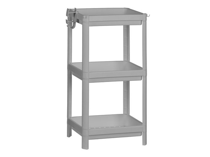 Berilo Estanteria Plastico Gris 3 Baldas 70.5 cm (Set de 8)