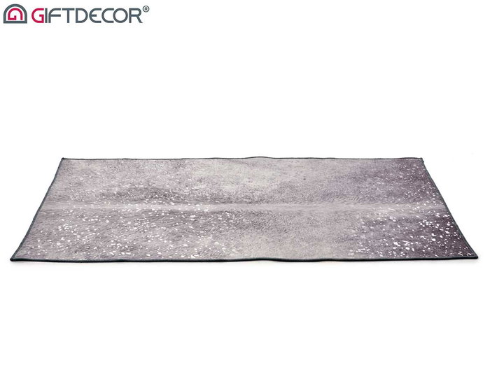 Giftdecor Alfombra Gris 100 x 150 cm con Manchas Plateadas (Set de 9)