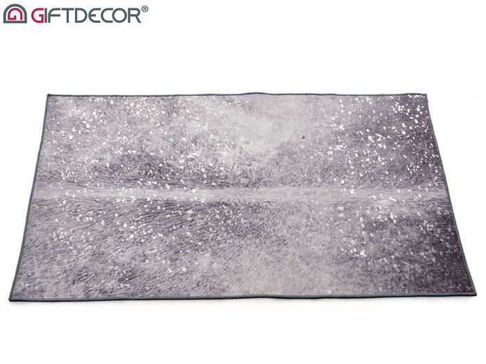 Giftdecor Alfombra Gris 100 x 150 cm con Manchas Plateadas (Set de 9)