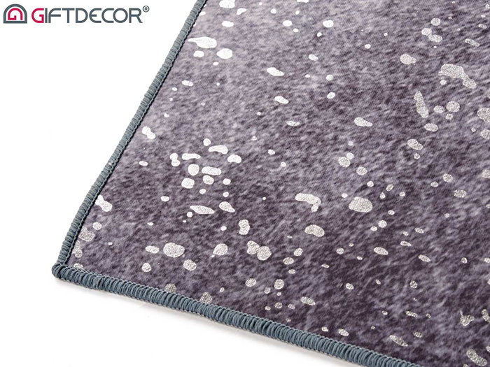 Giftdecor Alfombra Gris 100 x 150 cm con Manchas Plateadas (Set de 9)