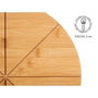 Kinvara Plato para Pizza de Bambú de 35 cm con Cortador de Pizza (Set de 6)
