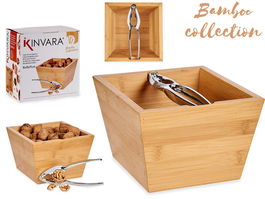 Kinvara Caja Bambú con Cascanueces 16 x 11 x 16 cm (Set de 12)