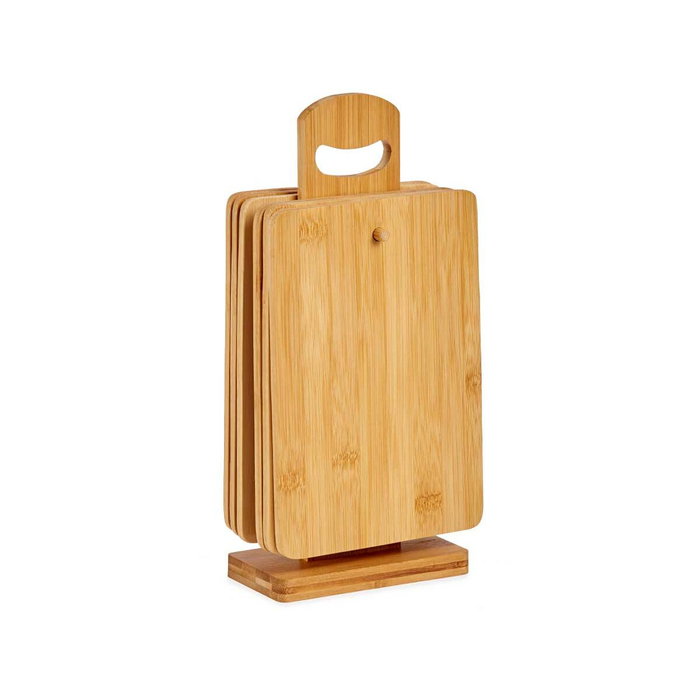 Kinvara Set de 6 Tablas de Bambú con Soporte Marrón
