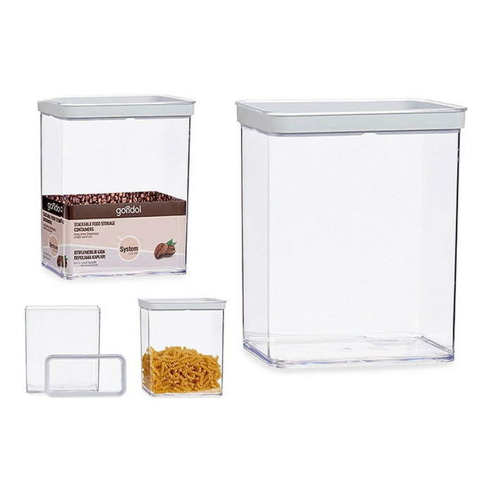 GONDOL Tarro Plástico Hermético Rectangular 3,3L Transparente