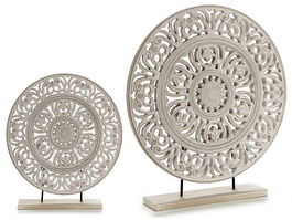 Giftdecor Soporte Madera Redondo Mandala Grande 44x49x7 cm (Set de 6)