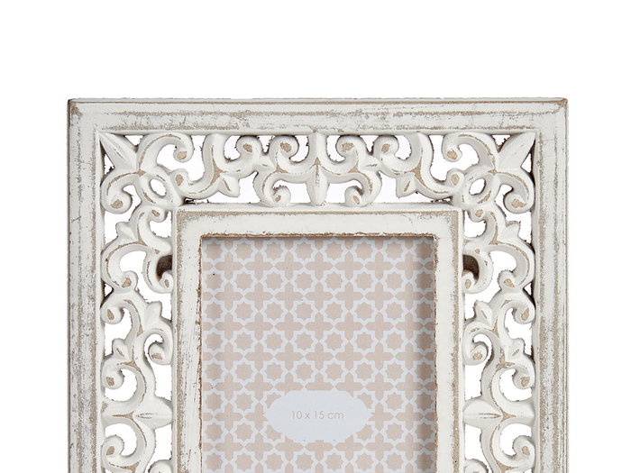 Giftdecor Portafoto Calado Madera Blanco 10x15 (Set de 12)