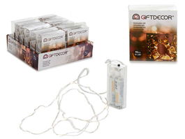 Giftdecor Tira de 10 Led 90 cm Transparente para Decoración, Iluminación Interior (Set de 48)