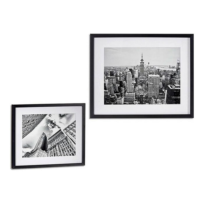 Giftdecor Cuadro Surtido Edificios con Marco Negro 43x53cm