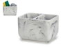 Kinvara Estropajero Doble Mármol Blanco Resina 12x11x9 cm (Set de 18)