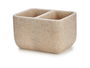 KINVARA Estropajero Doble Piedra 12 x 11 x 9 cm con 2 estropajos diferentes, Color Crema, Resina (Set de 18)