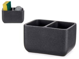 Kinvara Estropajero Doble Piedra Gris Poliresina 12x11x9 cm (Set de 18)