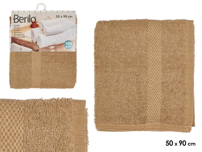 Berilo Toalla Lisa 50x90 cm Color Camel 80% Algodón 20% Poliéster (Set de 24) Berilo Toalla Lisa 50x90 cm Color Camel 80% Algodón 20% Poliéster (Set de 24)