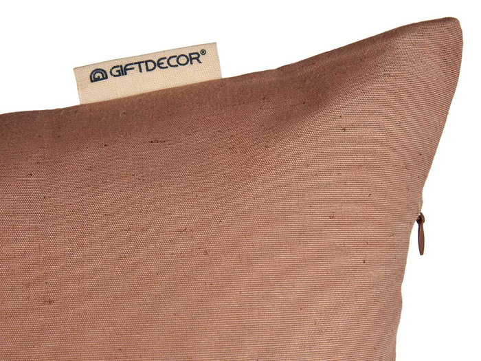 GIFTDECOR Funda Cojín con Cremallera Marrón 60x60 cm