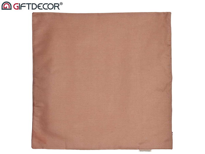 GIFTDECOR Funda Cojín con Cremallera Marrón 60x60 cm