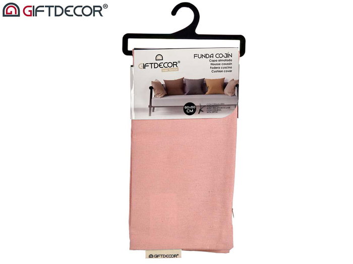 Giftdecor Funda Cojín con Cremallera Rosa 60x60 cm