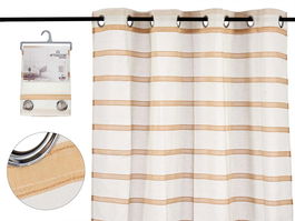 Cortina Visillo Rayas Marron 140x260 cm Giftdecor (Set de 6)
