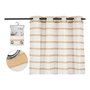 Giftdecor Cortina Visillo Rayas Marrón 140x260 cm