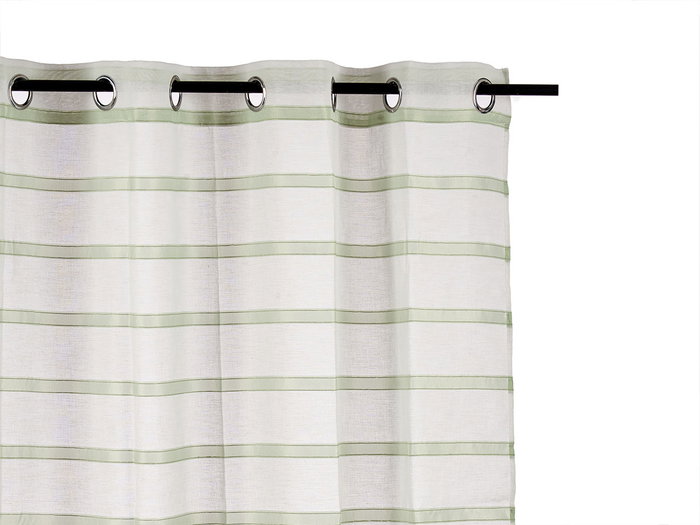 Giftdecor Cortina Visillo Rayas Verde 140 cm x 260 cm (Set de 6)