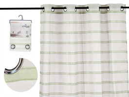 Giftdecor Cortina Visillo Rayas Verde 140 cm x 260 cm (Set de 6)