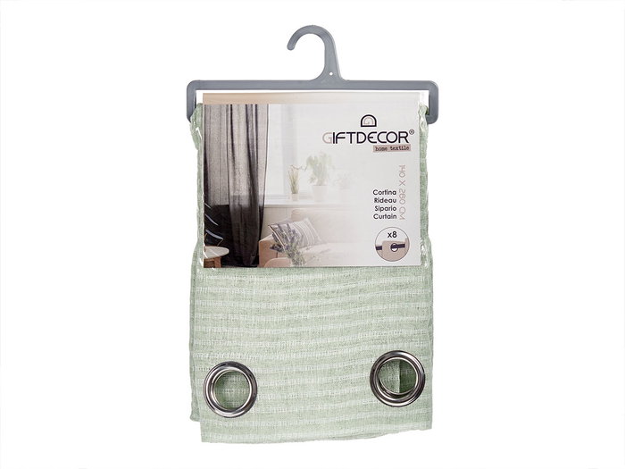 Cortina Visillo Menta Verde 140x260 cm Giftdecor (Set de 6) Cortina Visillo Menta Verde 140x260 cm Giftdecor (Set de 6)