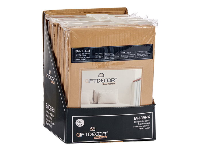 Giftdecor Bajera Ajustable 90 cm Color Beige 20 cm x 3 cm x 30 cm Poliester (Set de 12)