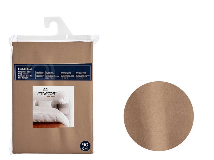 Giftdecor Bajera 90 cm Marron - Sábana Bajera Ajustable, Tacto Suave, Poliéster, No Encoge, No Hace Bolitas, No Pierde Color (Set de 12)