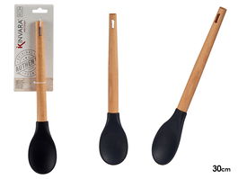 Kinvara Cuchara de Silicona con Mango de Madera de Haya, 30 cm (Set de 48)