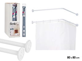 Berilo Barra Cortina Ducha Esquina 80 cm. Dimensiones: 96 x 11 x 5.5 cm (Alto x Largo x Ancho) (Set de 24)