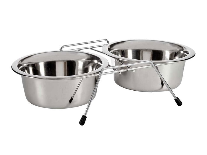 MASCOW Set 2 Comederos Acero Inoxidable para Mascota 800ml por Comedero 35x18.5x9cm (Set de 12)