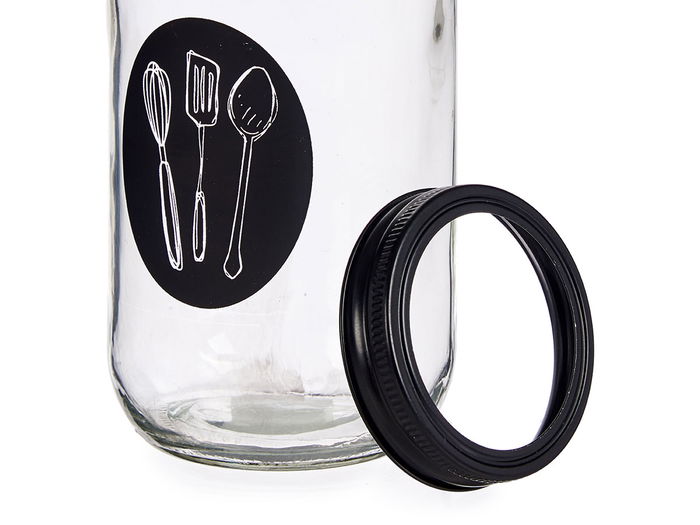 Vivalto Cubertero Vidrio con Tapa Metal Palas 9x17x9 cm (Set de 12)