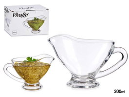 Vivalto Salsera Vidrio Mediana 200 ml Transparente 14.5x9x7 cm (Set de 36)