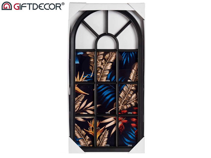 Giftdecor Portafotos Múltiple Ventana Negro 34.5 x 69.5 x 2.5 cm (Set de 6)