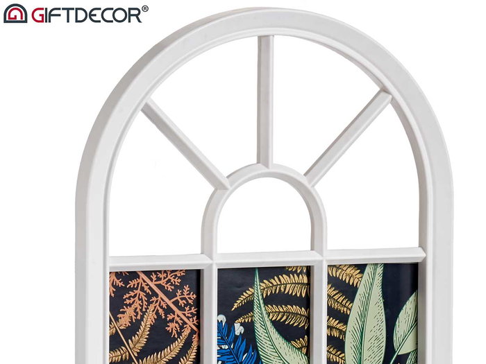Giftdecor Portafotos Multiple Ventana Blanco 34.5x2.5x69.5 cm (Set de 6)