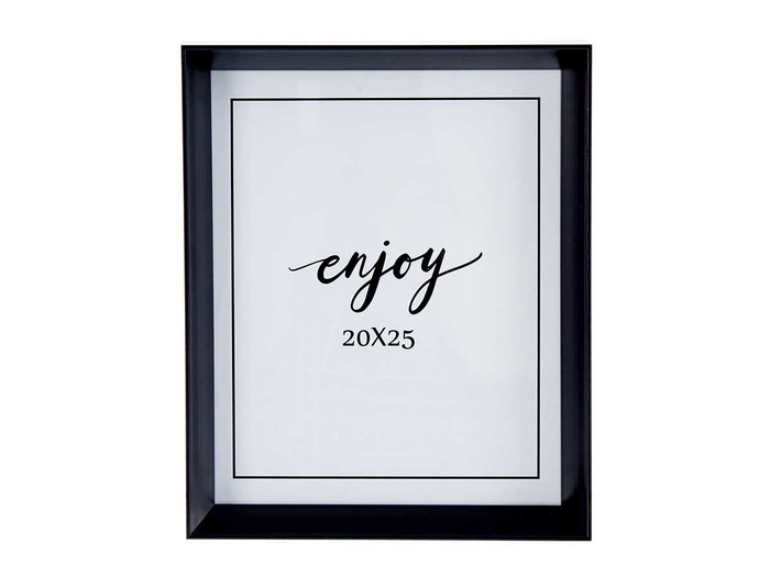 Giftdecor Portafoto Plástico Negro Moldura 20x25 cm con Apoyapie y Gancho para Colgar (Set de 24)