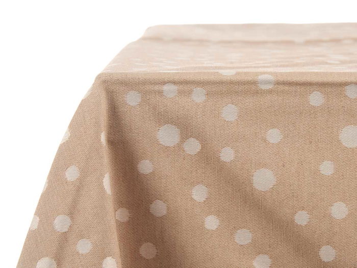 Kinvara Mantel Jacquard Antimanchas 140x180 cm Lunares Beige (Set de 8)