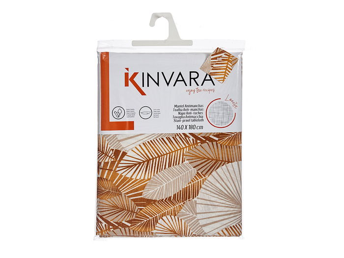 Kinvara Mantel Loneta Antimanchas 140x180 cm Hojas Oro (Set de 10)