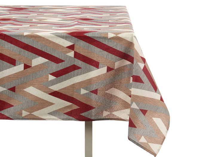 Kinvara Mantel Loneta Antimanchas 140x180 cm Rayas Granate (Set de 10)
