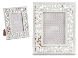 Giftdecor Portafoto Calado Madera Blanco 13x18 cm (Set de 12)
