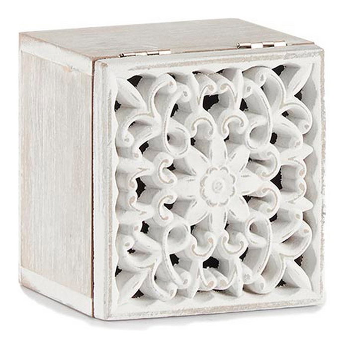 GIFTDECOR Caja calada madera cuadrada blanco GIFTDECOR Caja calada madera cuadrada blanco